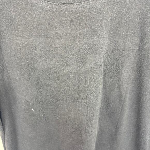 Vintage Unisex Adult Cotton L.A. Embossed Zebra Black T-Shirt One Size Fits All - Picture 7 of 14